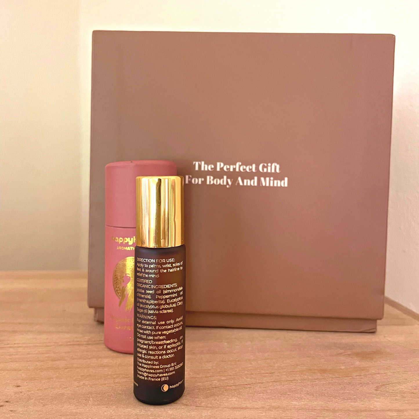 'Relief' Organic oil roll-on with rose quartz roller ball