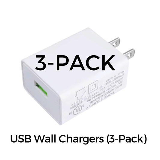 3-Pack USB Wall Chargers